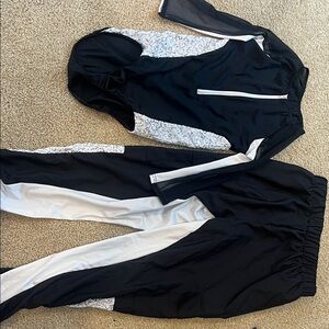 Black and White Women's Jumpsuit Dance Costume